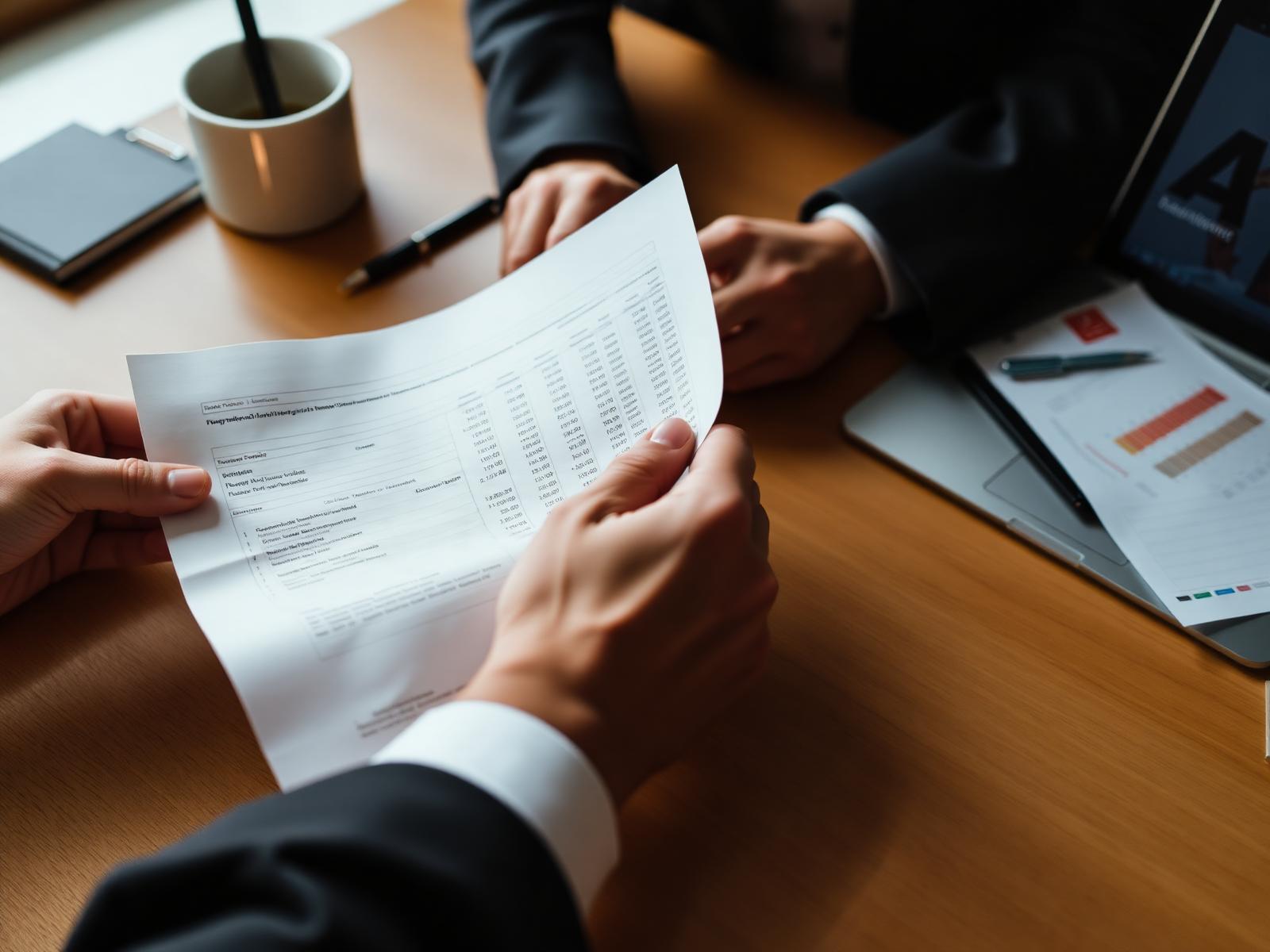 Reviewing a monthly financial statement with a CPA